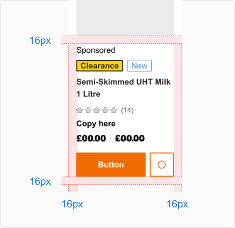 16px padding on mobile example